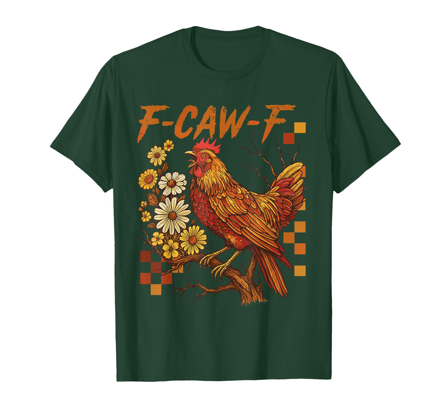 Chicken F-CAW-F Funny Rooster Meme Halloween Humor T-Shirt