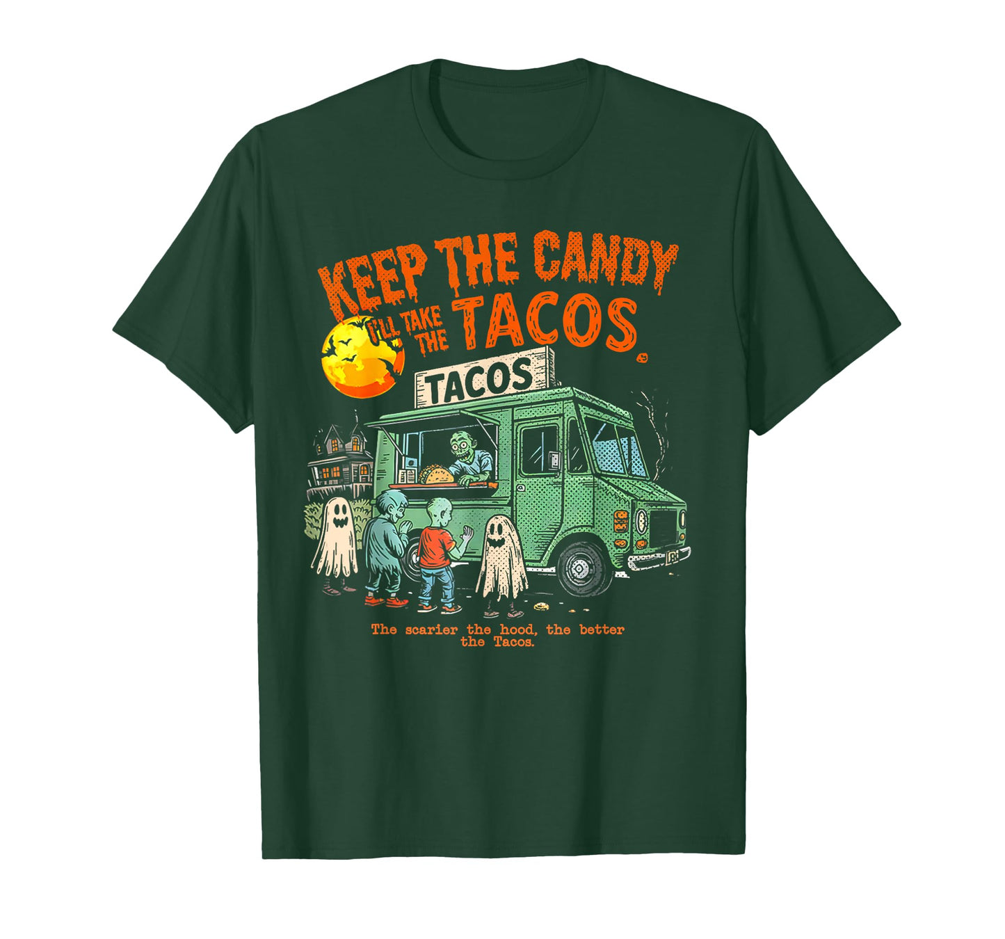 Keep The Candy I'll Take The Tacos, Funny Halloween Graphic T-Shirt
