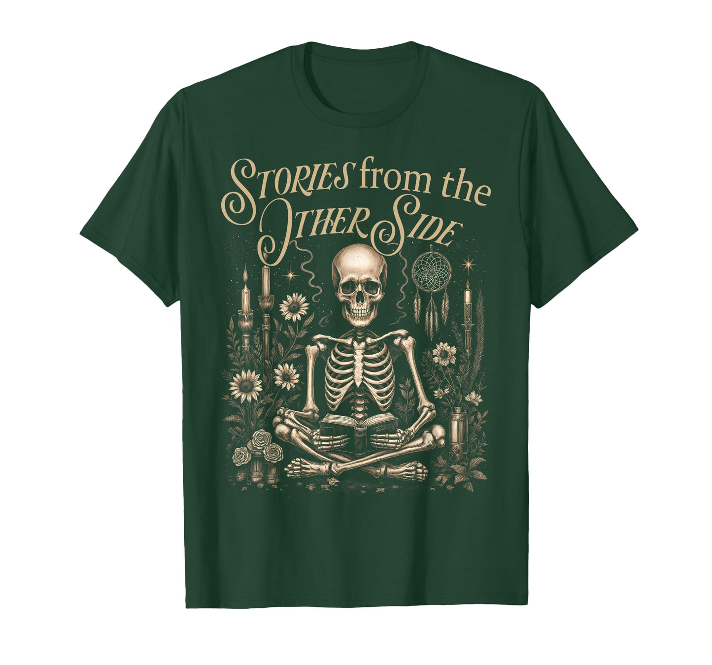 Stories from The Other Side, Halloween Skeleton Reading Book T-Shirt