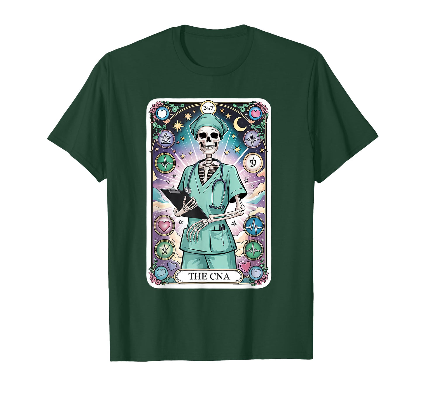 The CNA Skeleton Nurse Tarot Design T-Shirt