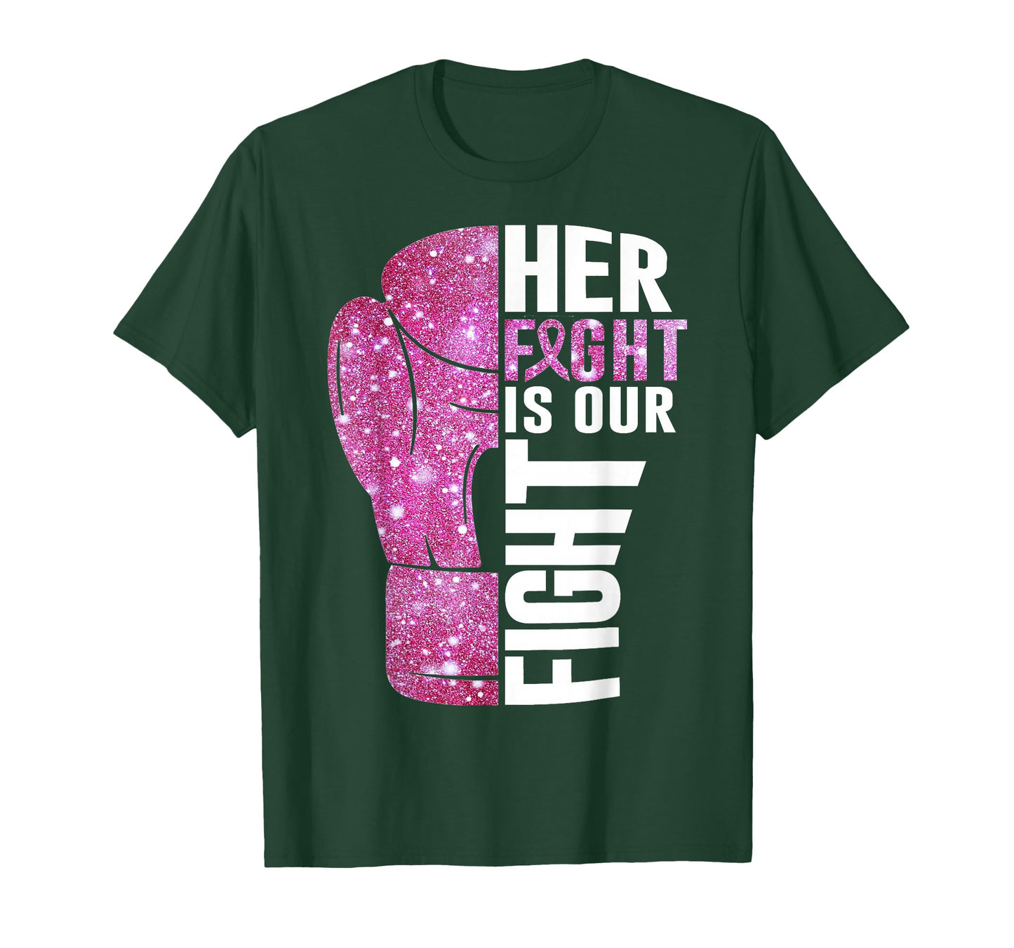 Her Fight Is Our Fight Boxing Glove Breast Cancer Awareness T-Shirt