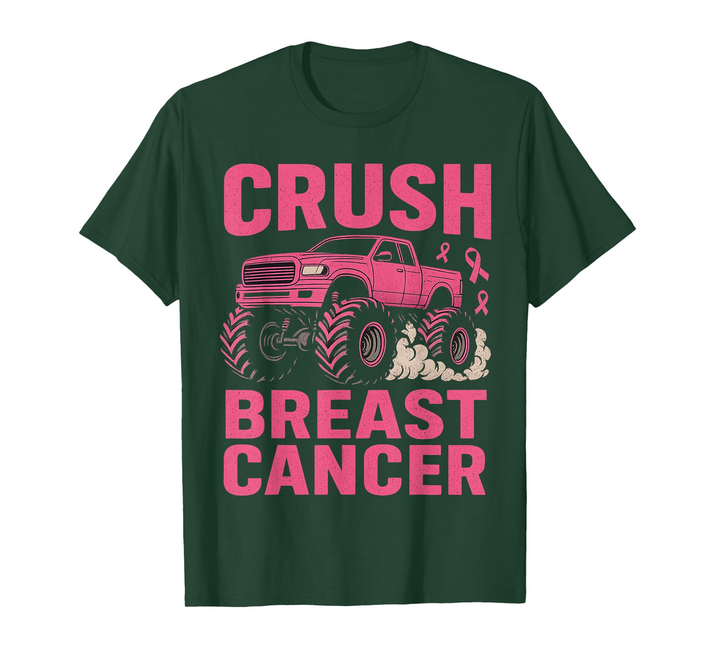 Crush Breast Cancer Awareness Monster Truck Toddler Boy Kid T-Shirt