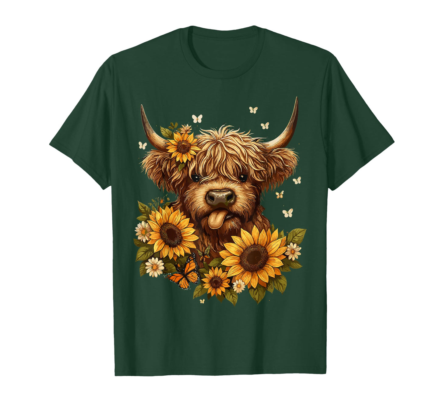 Highland Cow with Sunflower T-Shirt