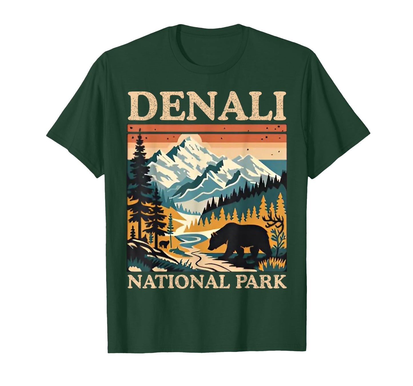 Vintage Mount Denali National Park Retro For Men Women T-Shirt