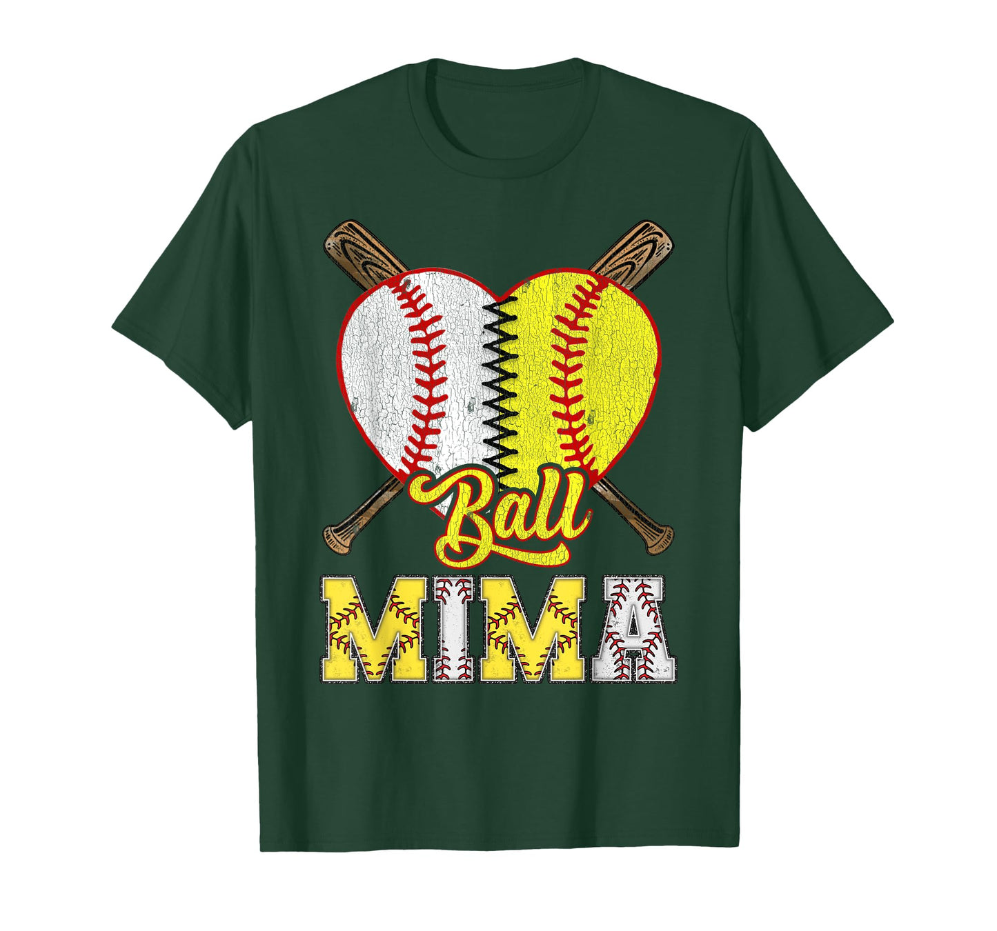 Mima Of Both Ball Mima Half Baseball Softball T-Shirt