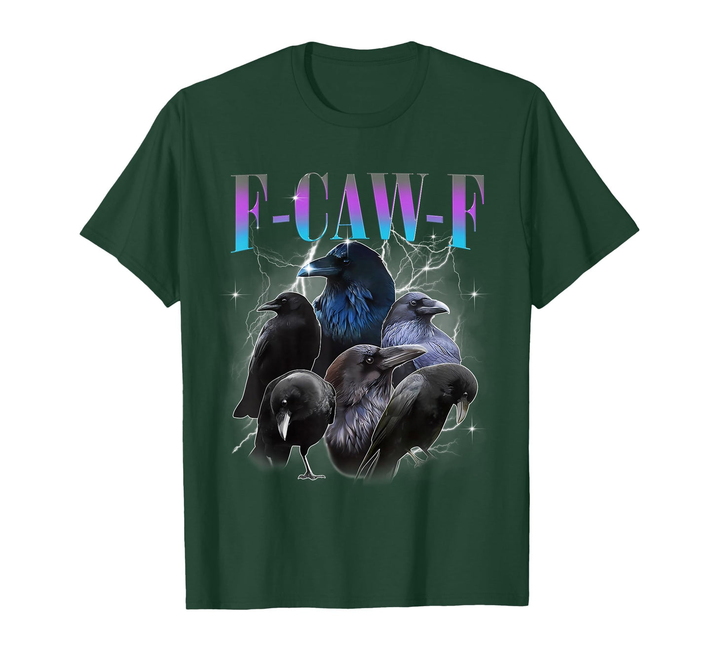 Black Crow F-Caw-F FCAWF Funny Black Bird Moon Adult Humor T-Shirt
