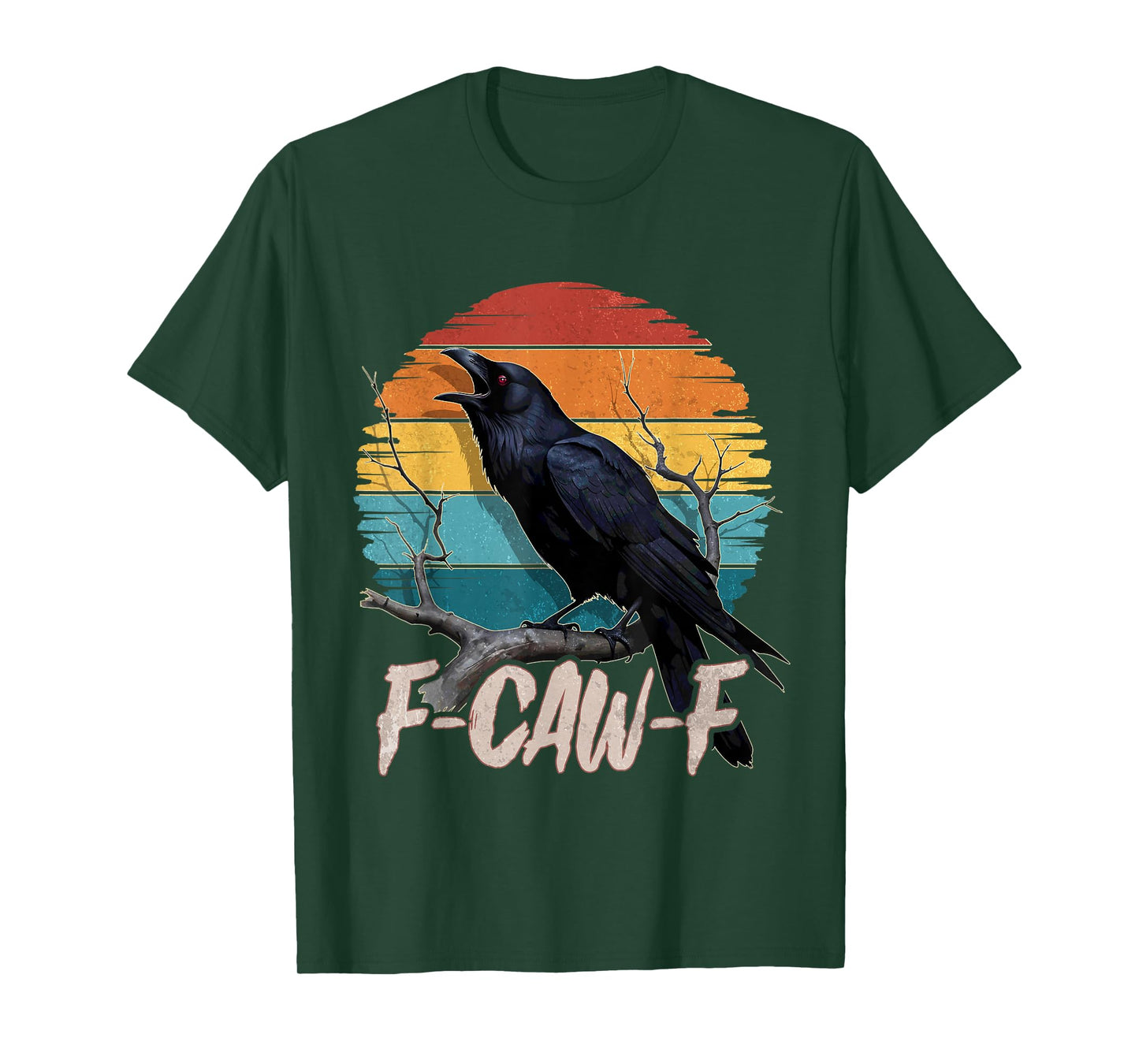 Funny F-Caw-F Black Bird Retro Halloween Crow for Men Women T-Shirt