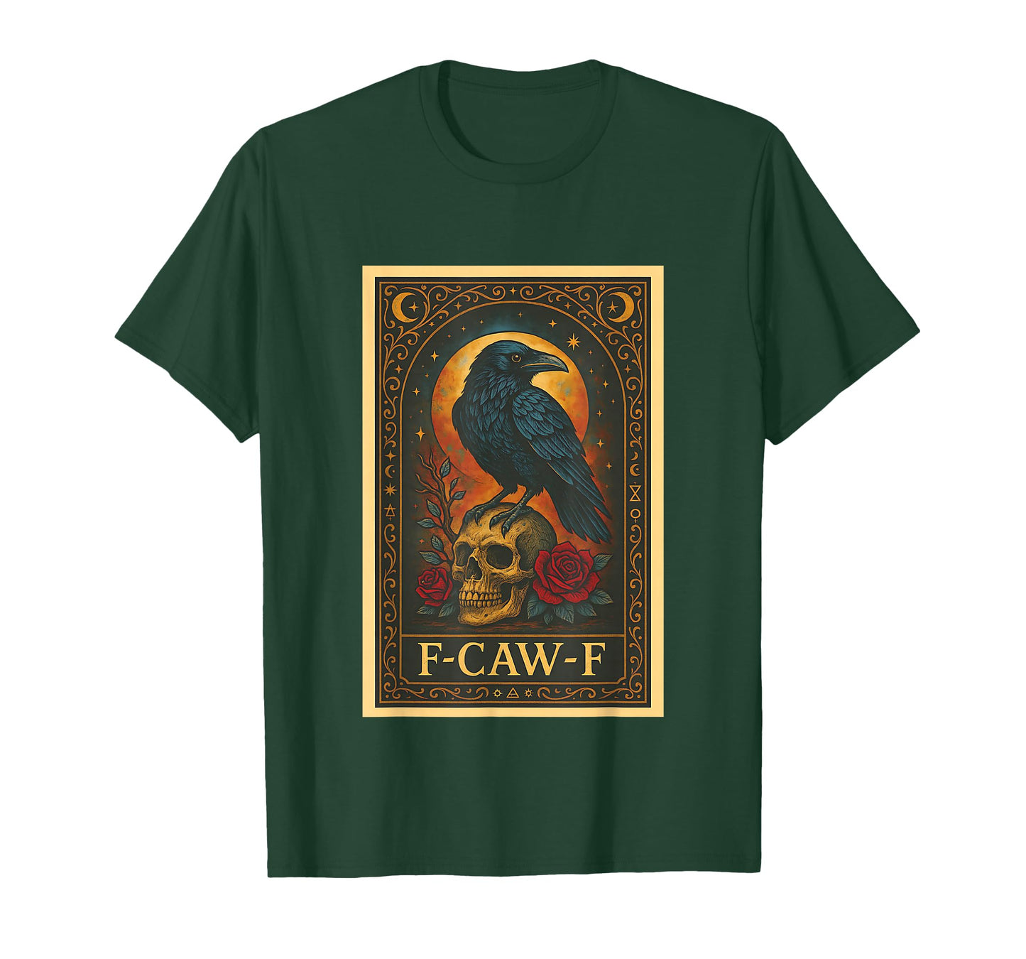 F-CAW-F Gothic Tarot Card Black Raven Occult Sarcastic Humor T-Shirt