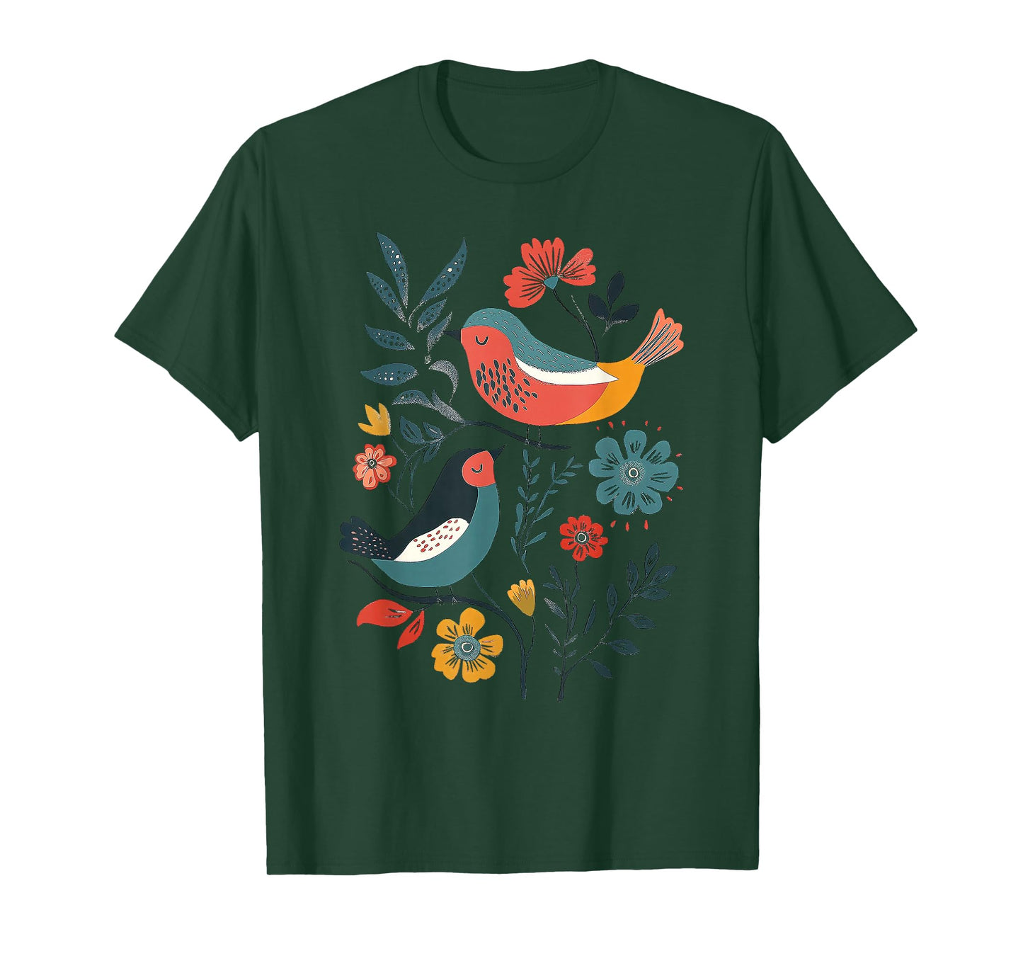 Folk Art Birds T-Shirt