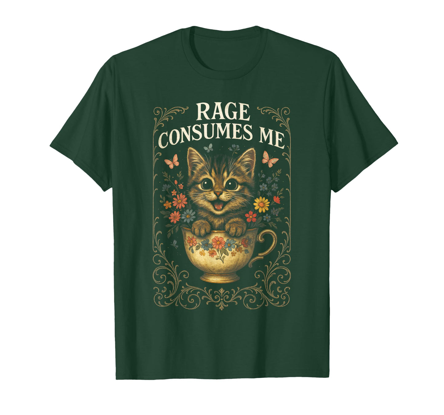 Rage Consumes Me - Funny Cat Vintage Humor T-Shirt