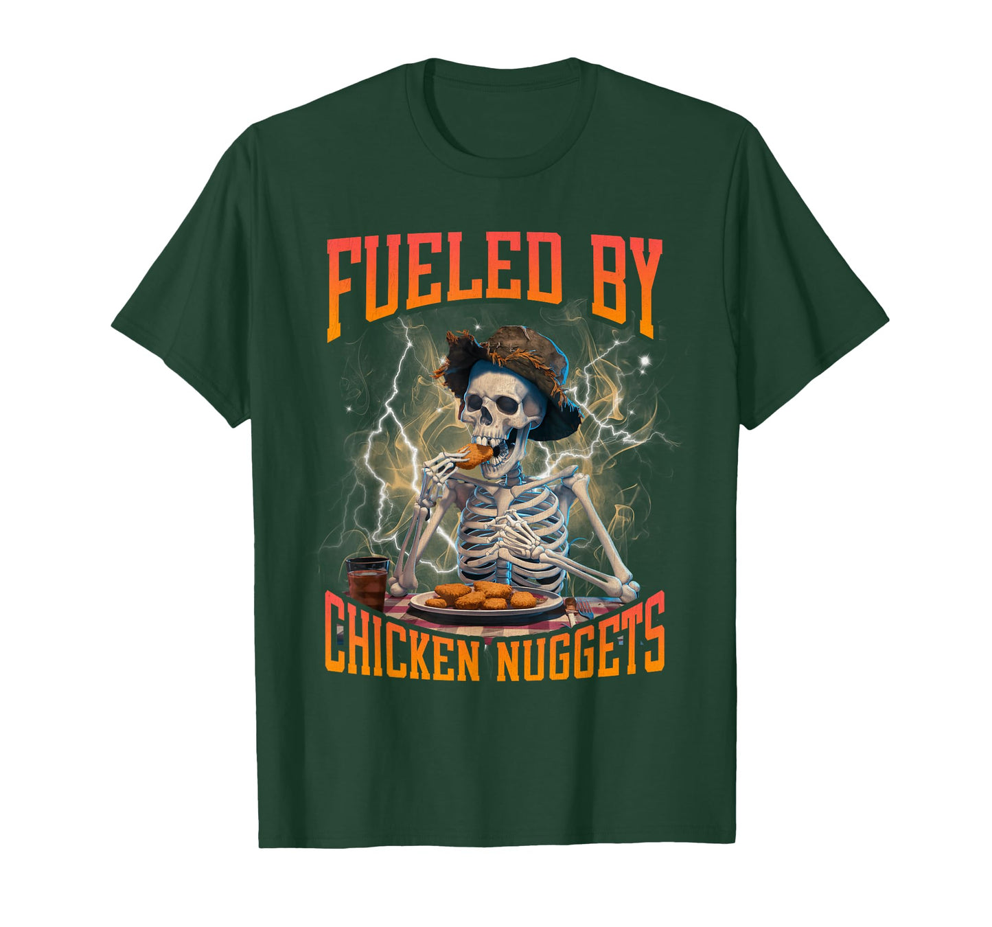 Fueled by Chicken Nuggets Funny Hard Dank Meme Bootleg T-Shirt