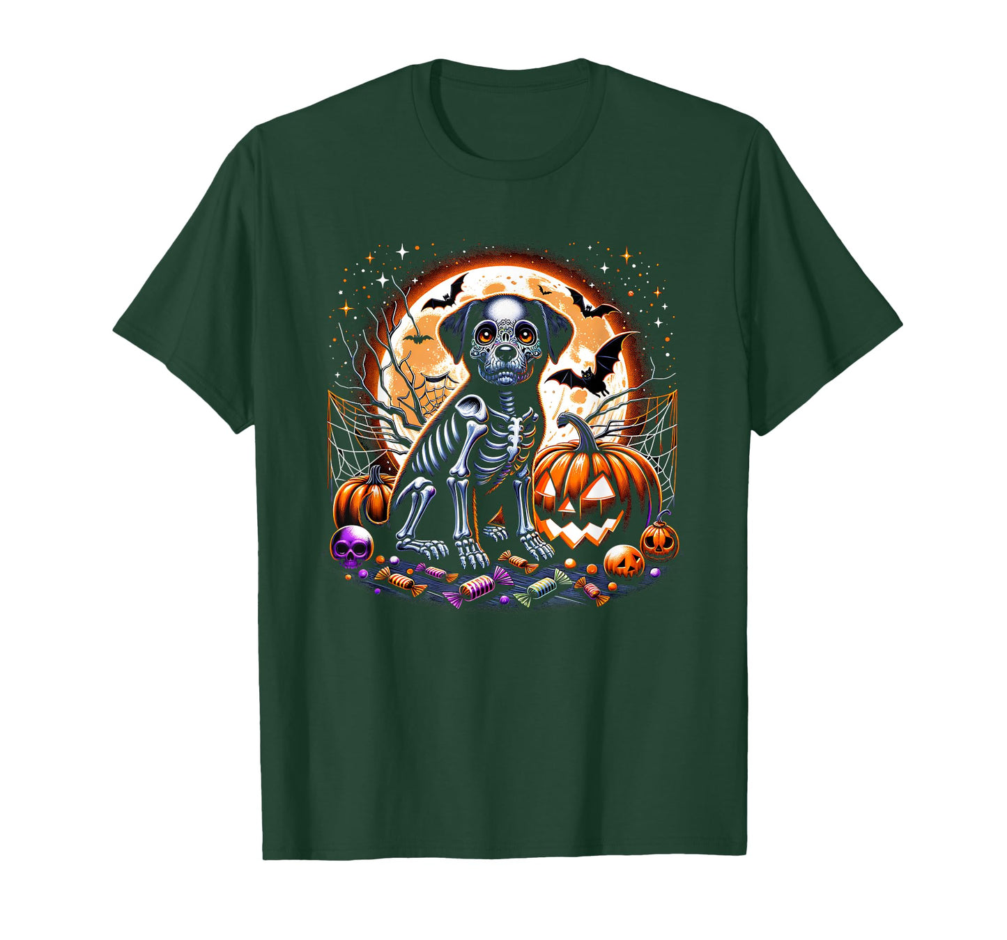 Halloween Dog Skeleton Lazy Costume T-Shirt
