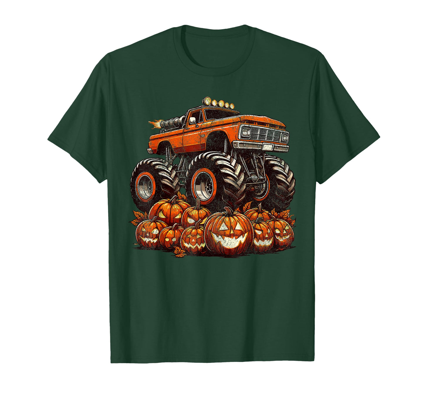 Halloween Monster Truck Boys Pumpkin Halloween T-Shirt