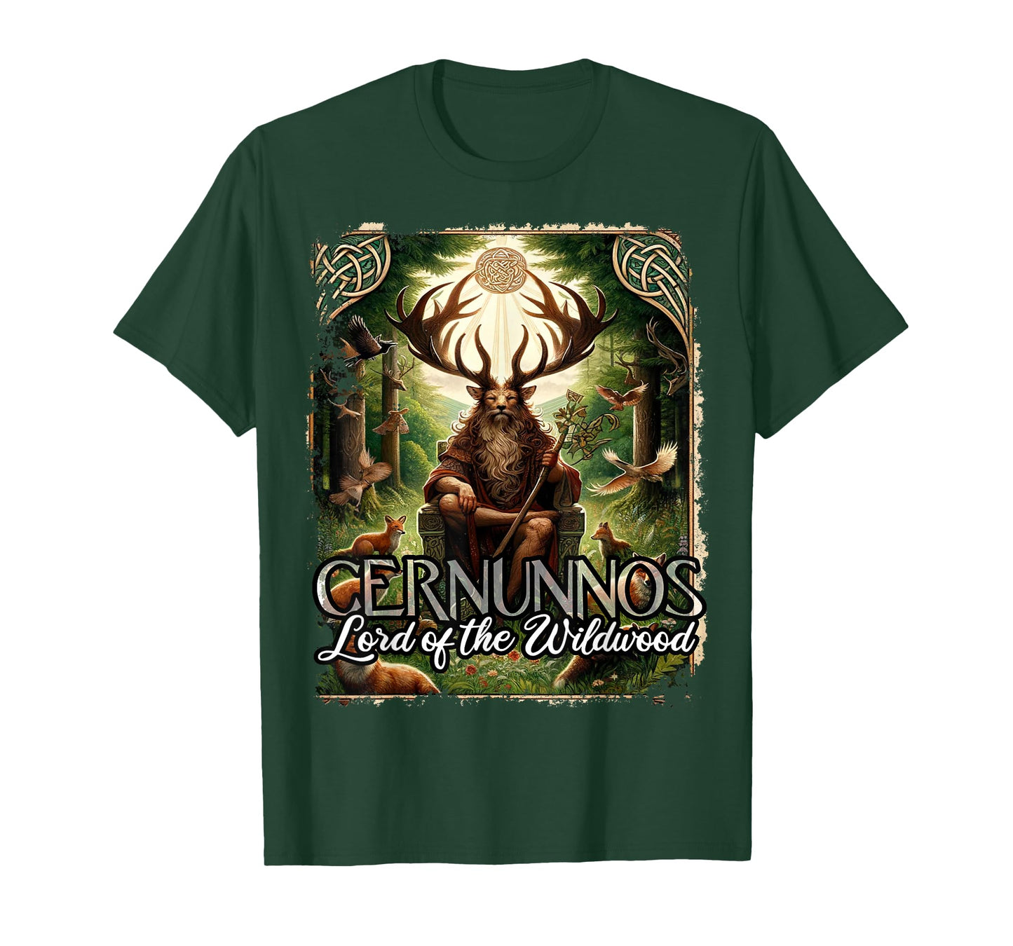Cernunnos Lord of the Wildwood Antlered Nature Spirit T-Shirt
