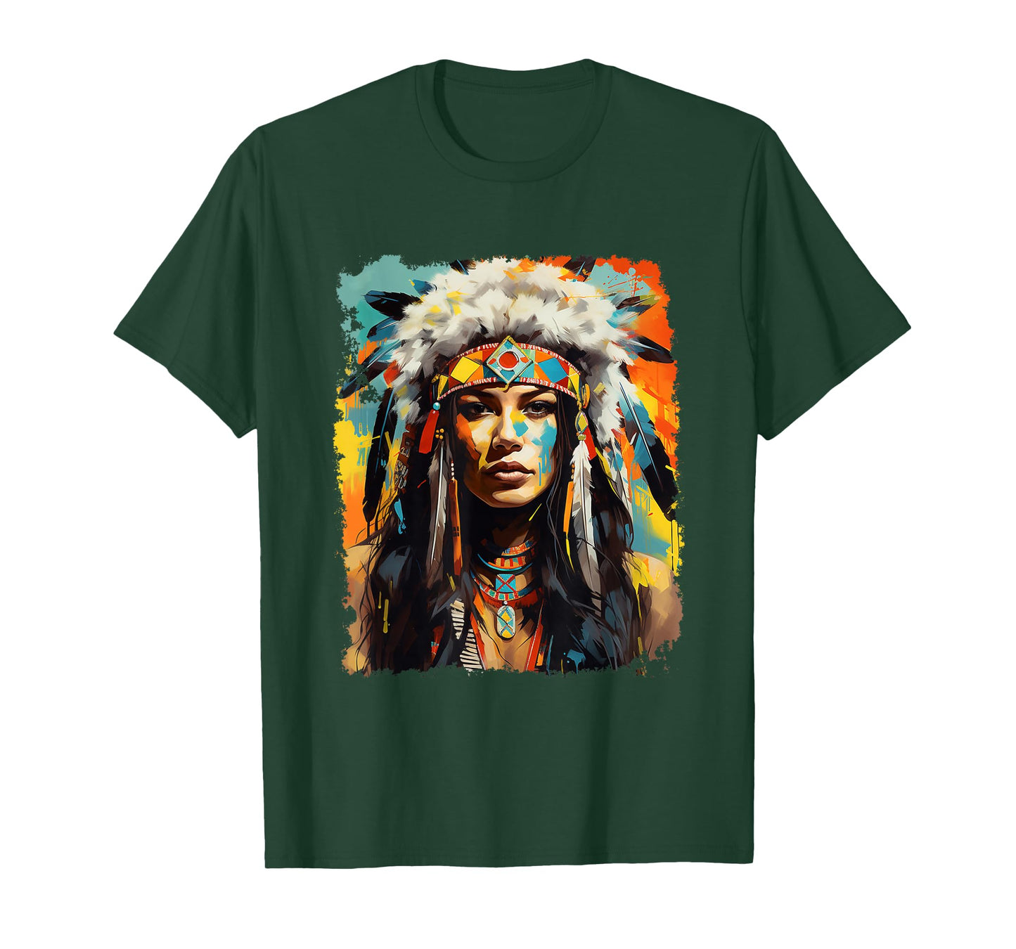 Indigenous Wolfwear Beautiful Native American T-Shirt - Black, Unisex-Adults, Short Sleeve, Small, Regular Fit, Modern Tribal Fusion