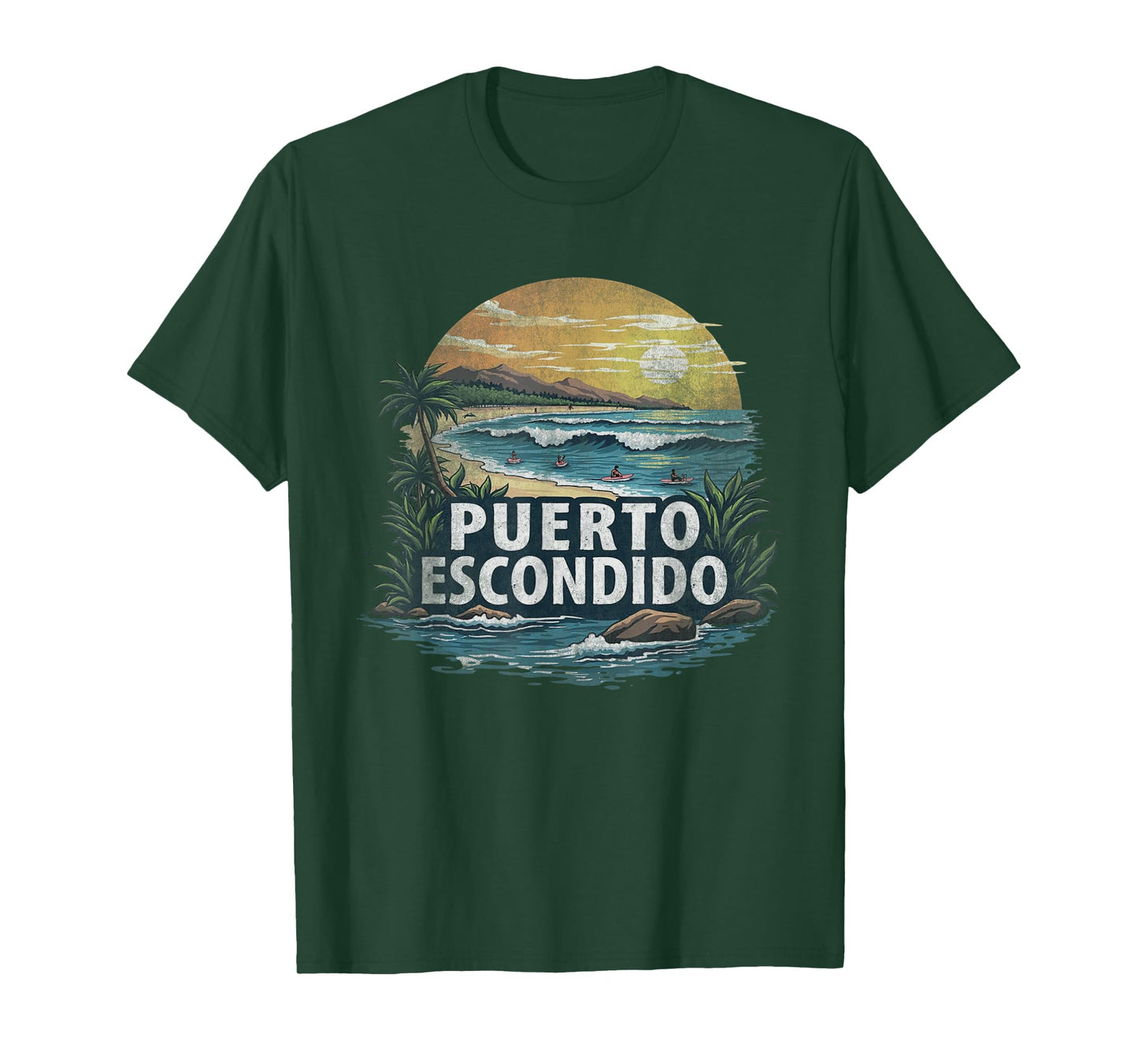 Retro Puerto Escondido Landscape Vintage Souvenir T-Shirt
