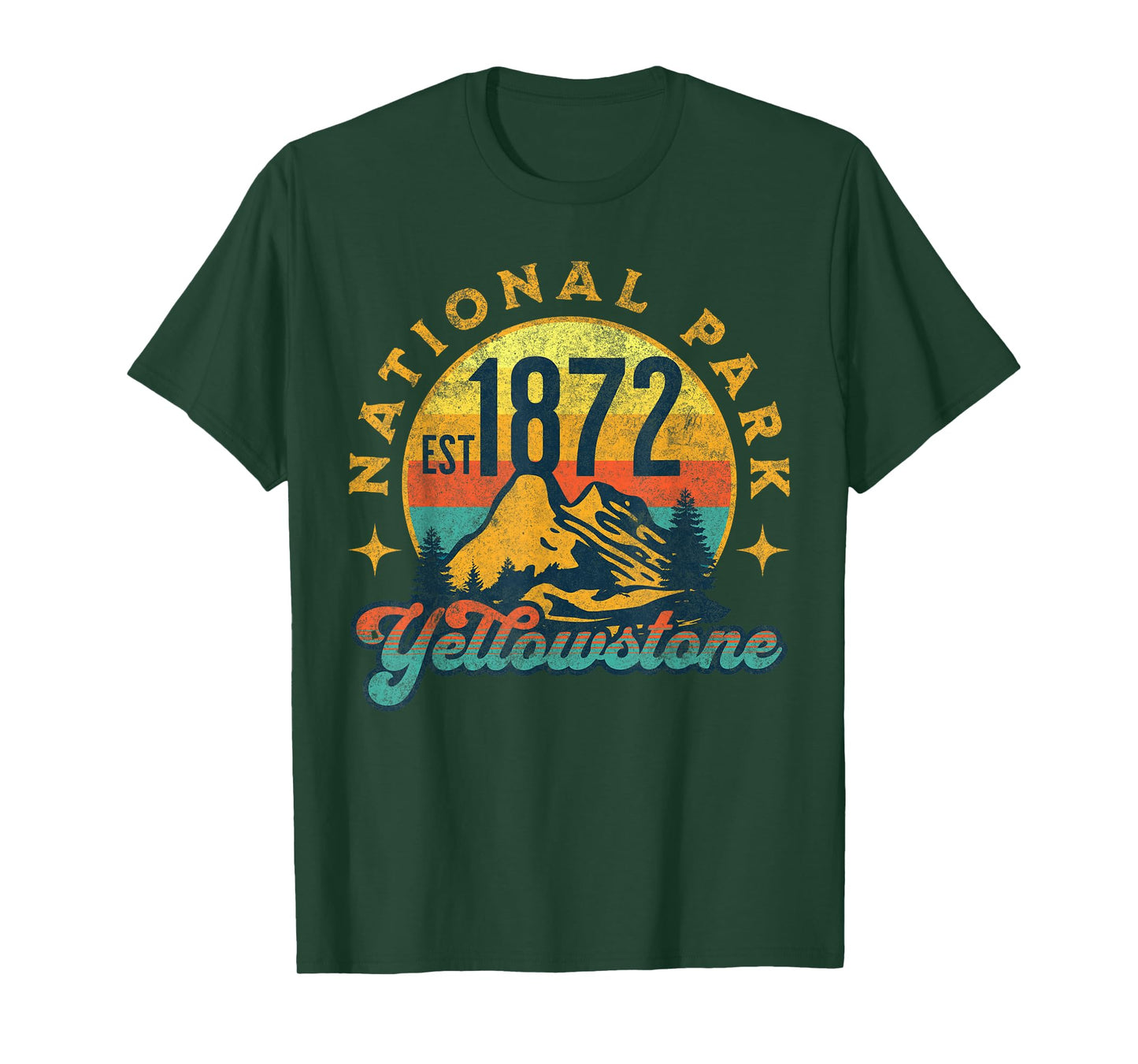 Yellowstone Park Nature Mountains Hiking Outdoors Vintage T-Shirt
