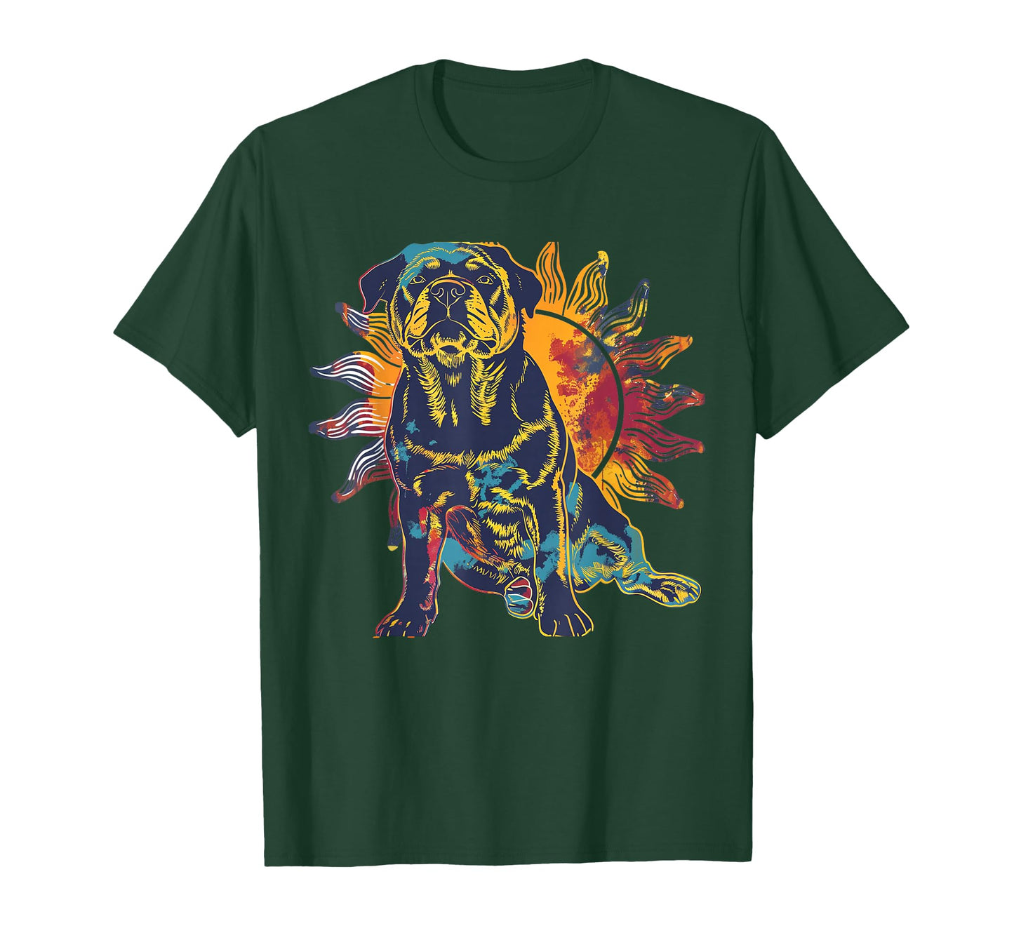 Rottweiler Dog Tie Dye Graphic Artwork Shirt Men Women T-Shirt