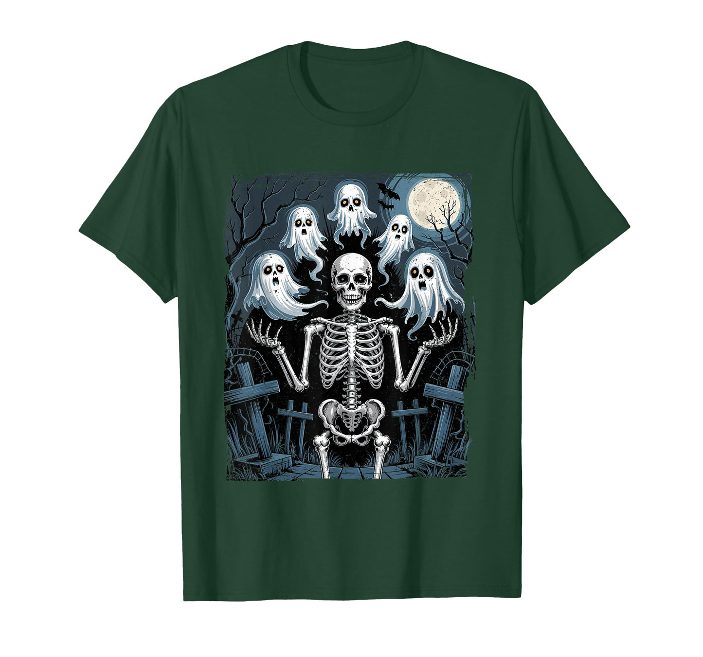 Funny Skeleton Juggling Ghosts Halloween T-Shirt