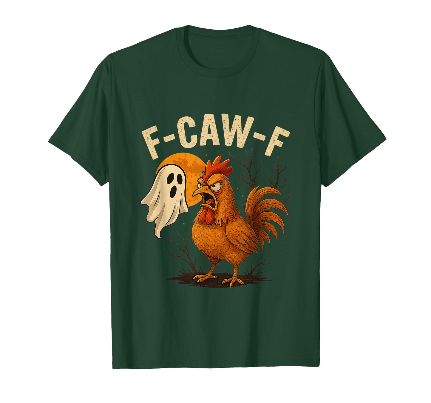 Funny F-Caw-F Chicken FCAWF Chicken Halloween Ghost T-Shirt