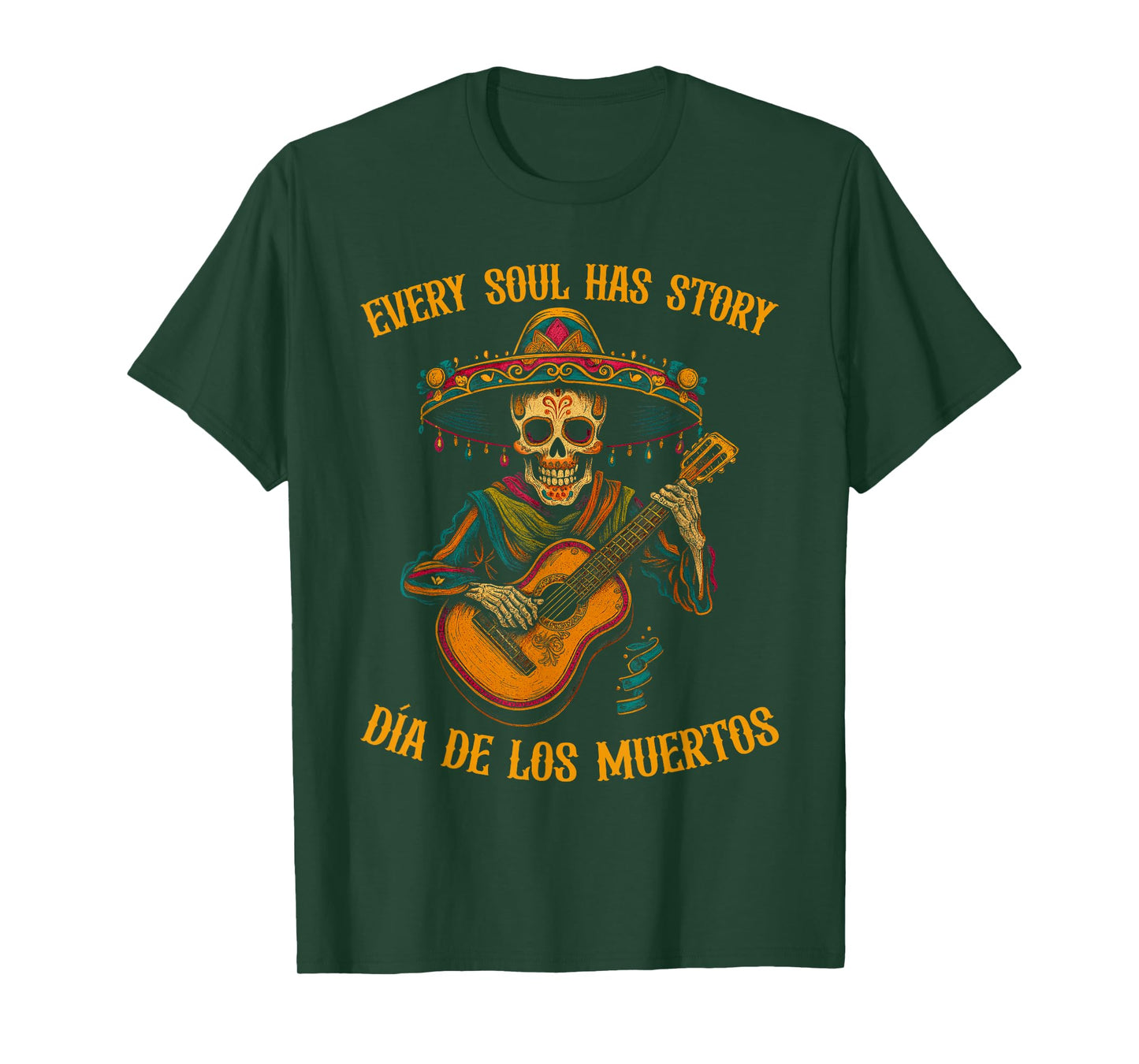 Día De Los Muertos Skeleton Guitar Music Gift T-Shirt