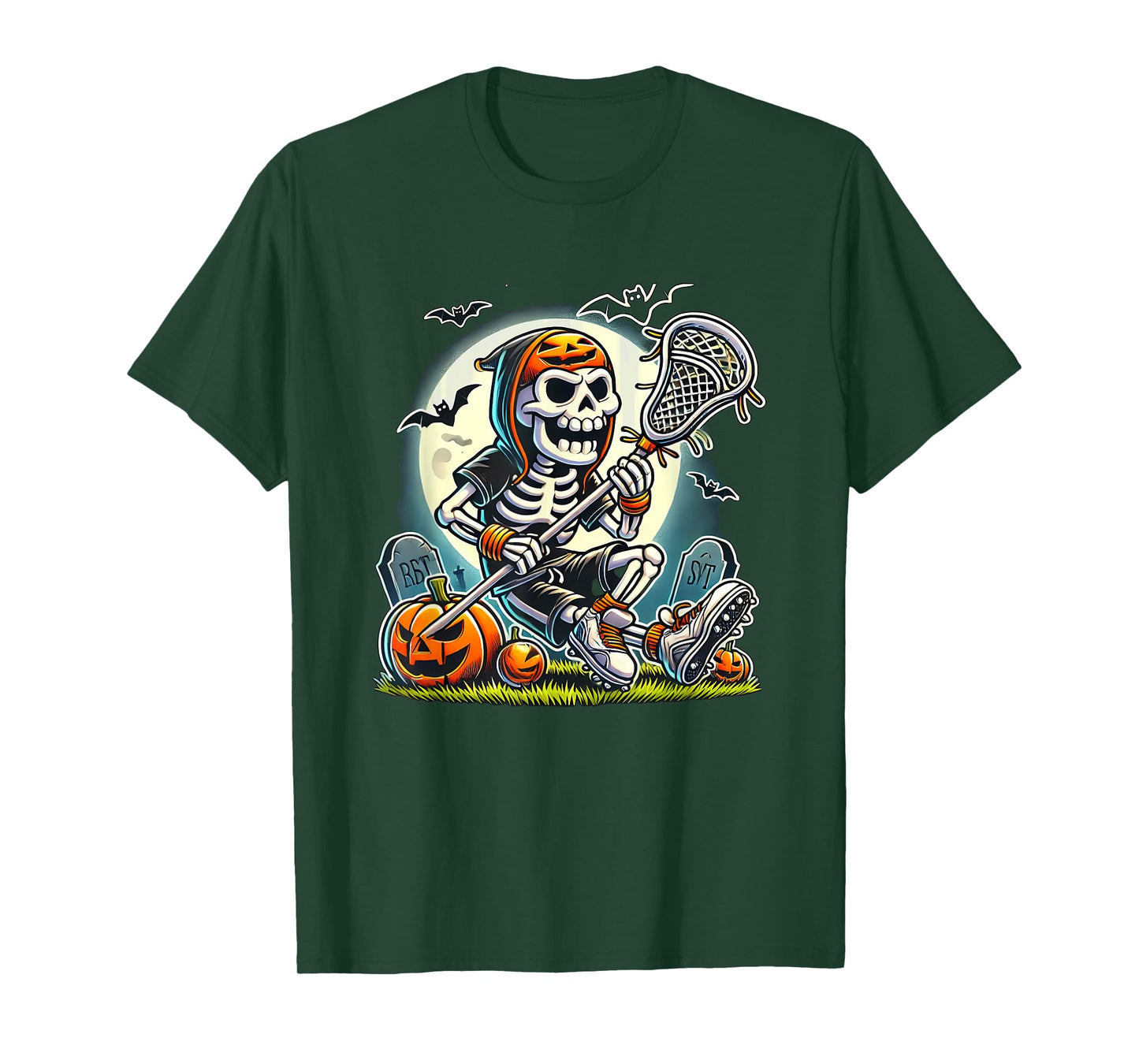 Halloween Skeleton Lacrosse T-Shirt