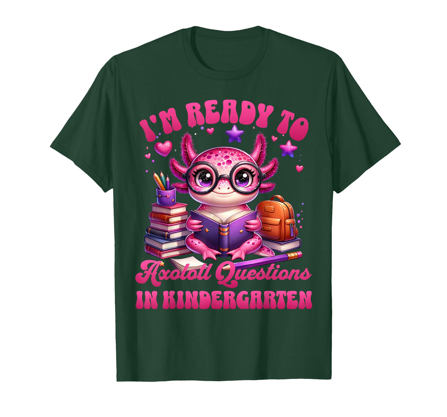 Cute 1st Day Of Kindergarten Axolotl Back to School Girls T-Shirt