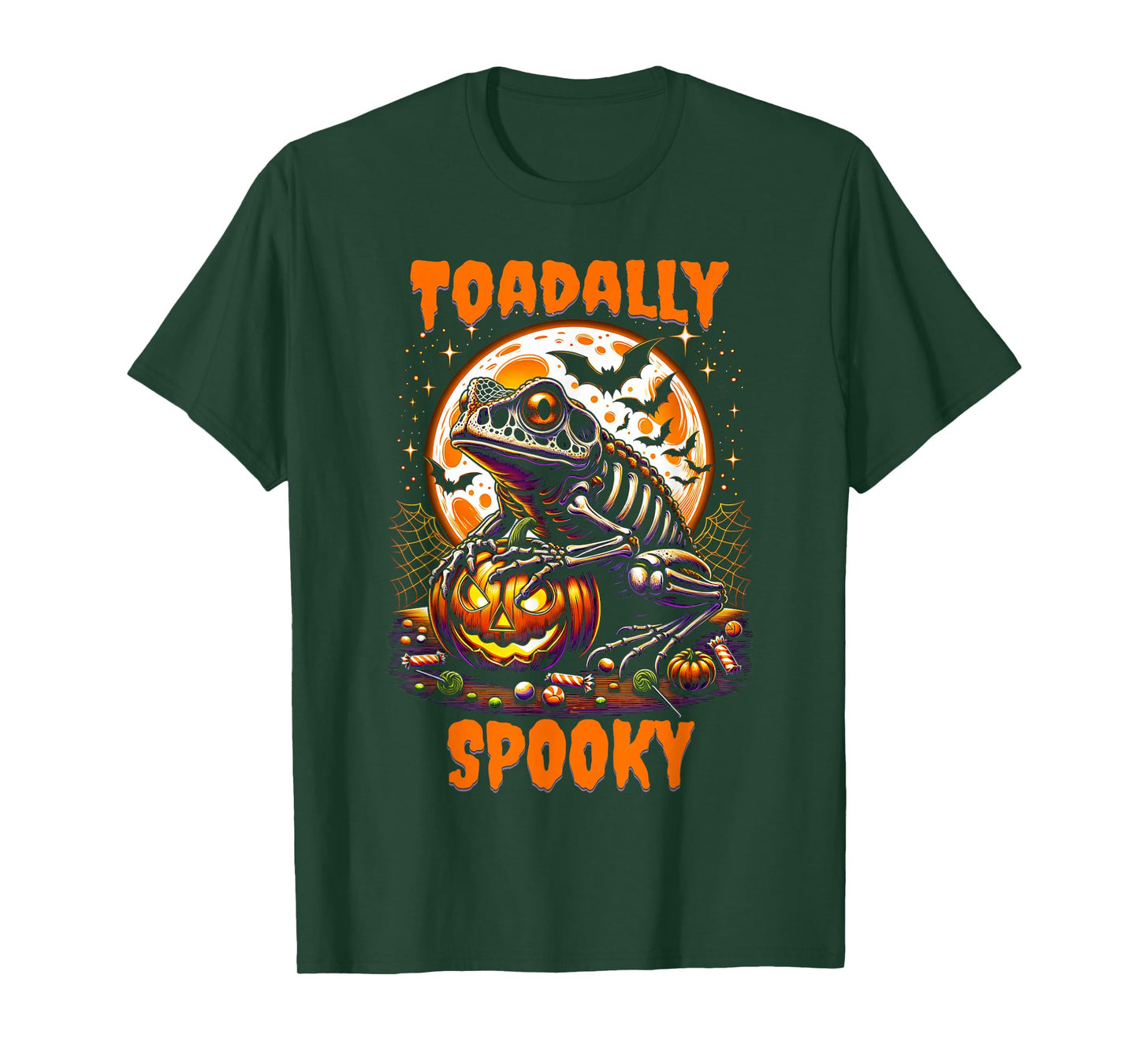 Halloween Toad Frog Skeleton Toadally Spooky Creepy Animal T-Shirt