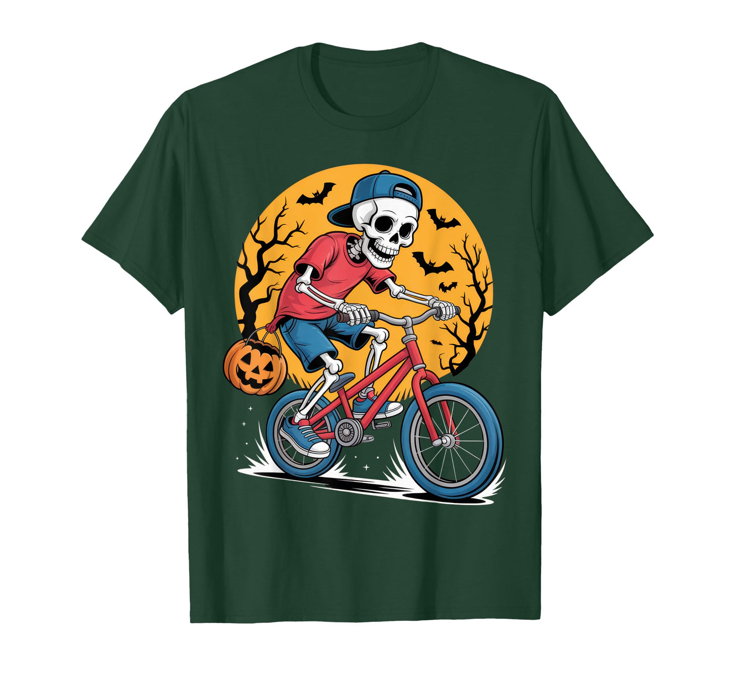Skeleton on Bike Halloween Fun for Spooky Season Enthusiasts T-Shirt