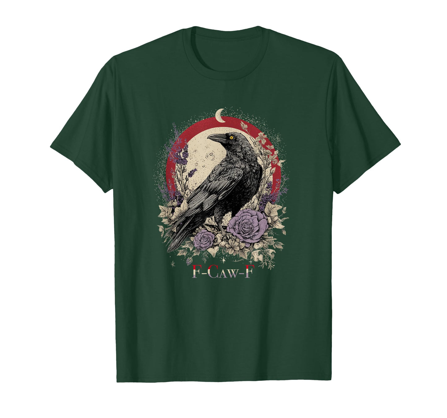 Funny Raven Bird Saying Graphic Floral Crow Women Men T-Shirt