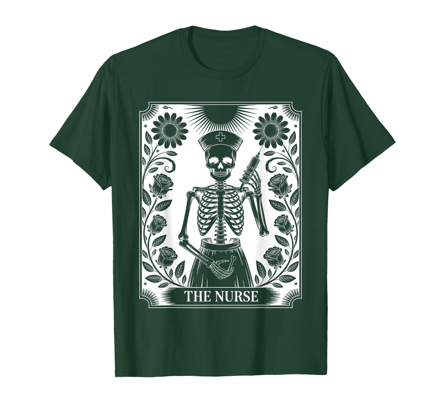The Nurse Skeleton Tarot Design T-Shirt