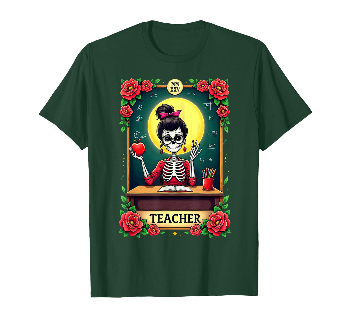Gothic Tarot Card The Teacher Skeleton T-Shirt