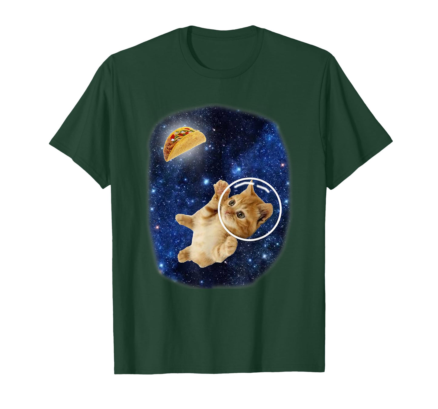 Astronaut Cat Crunchy Taco in Space Cute Galaxy Kitten T-Shirt for Men Women Kids