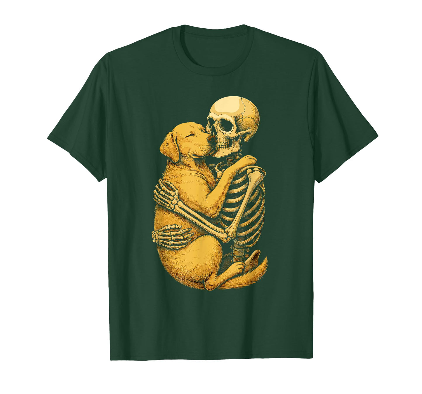 Skeleton Hugging Labrador Retriever T-Shirt