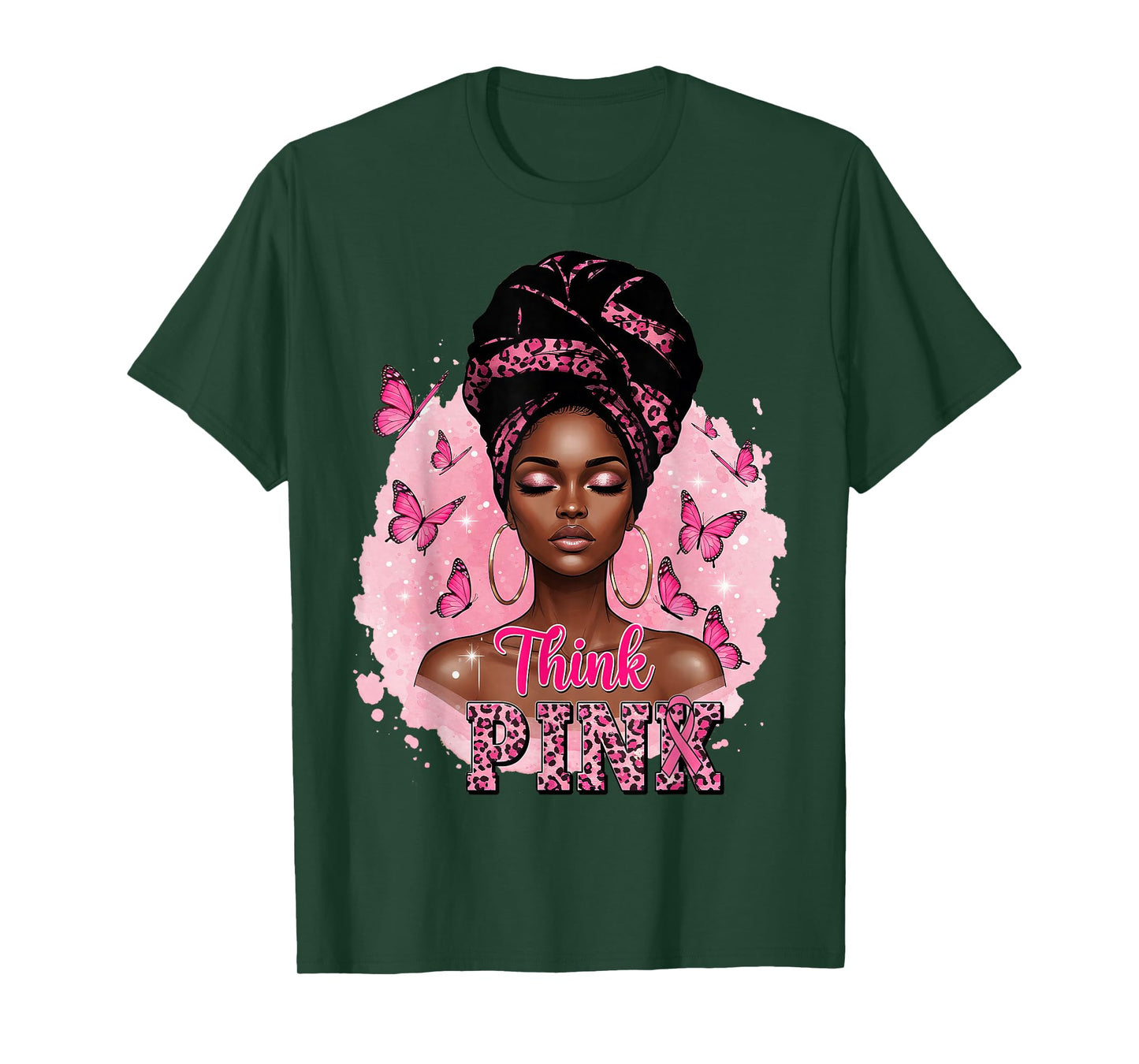 Think Pink Breast Cancer Awareness Month Africa Women T-Shirt