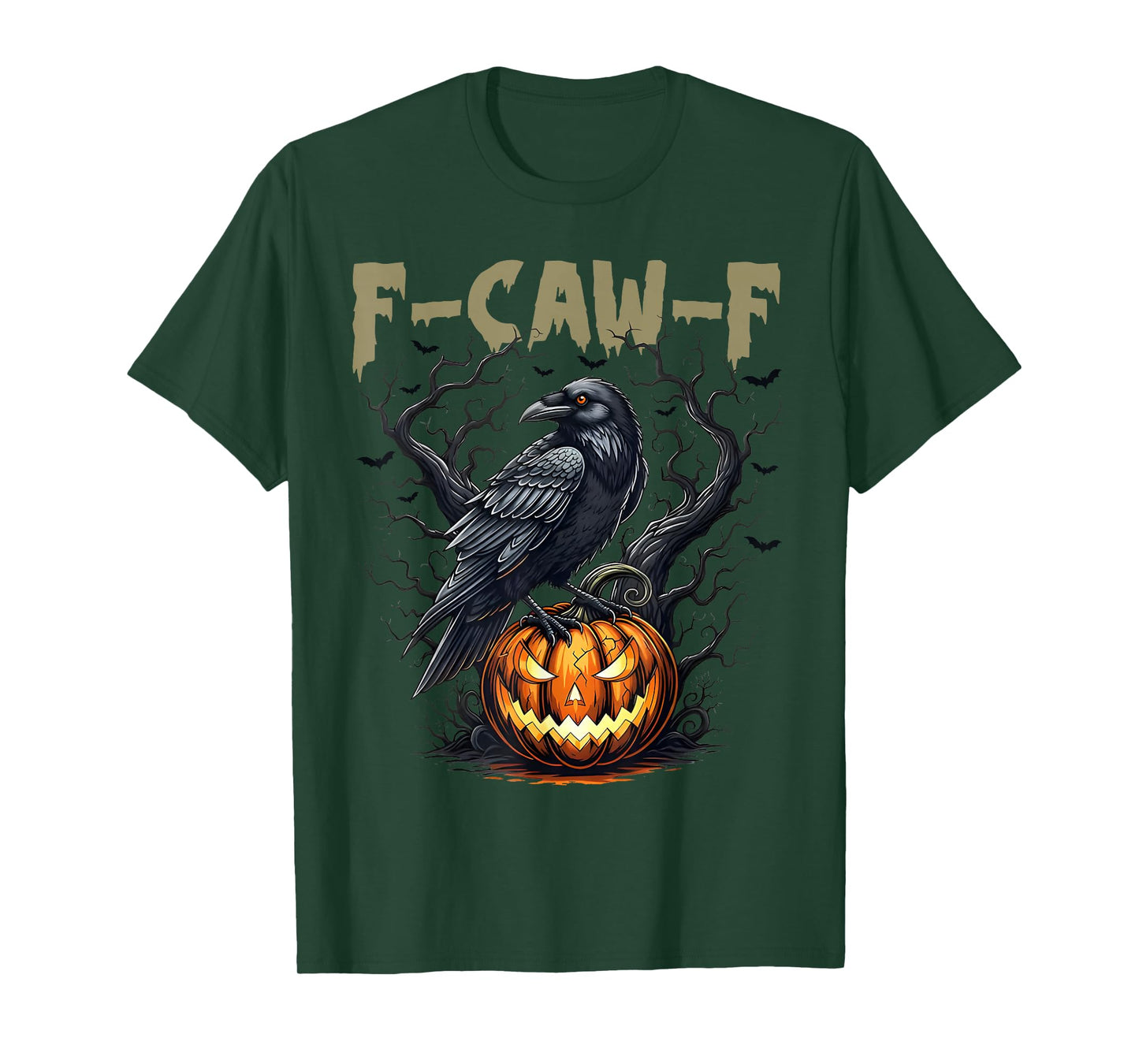Vintage F-CAW-F Black Crow Funny Bird Moon Gothic Humor T-Shirt