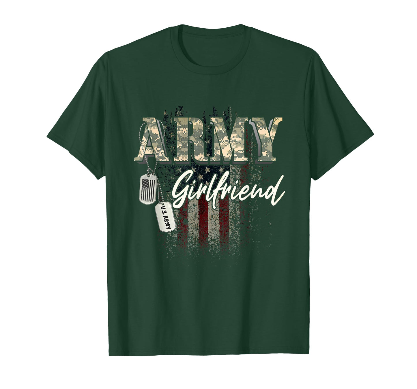 Proud Army Girlfriend American Veteran Military Gift T-Shirt