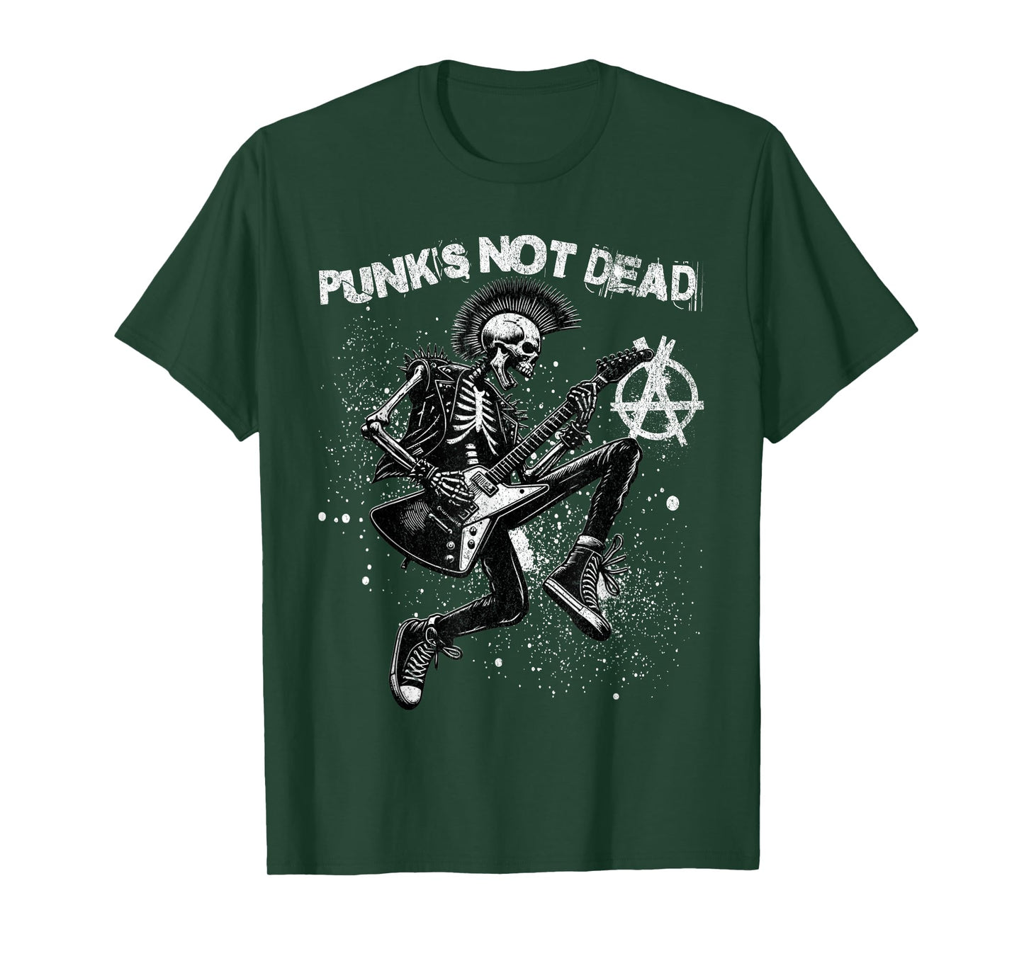 Punk's not Dead Vintage Punk Skeleton Playing Guitar Music T-Shirt
