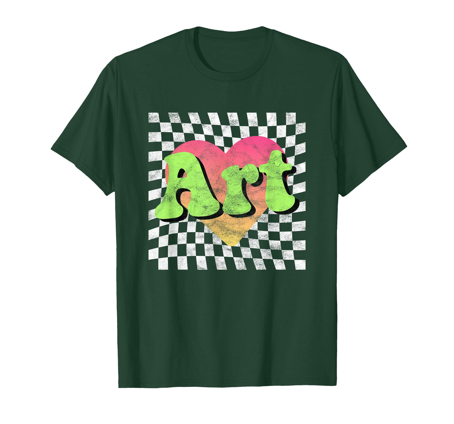 Art Teacher or Art Lover Heart Vintage Retro T-Shirt