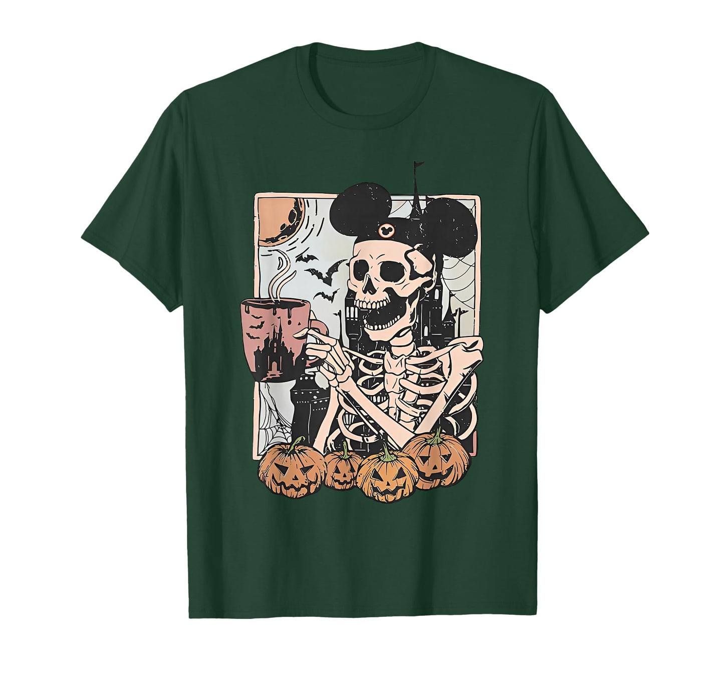 Coffee Skeleton Shirt for Women & Men Halloween Skeleton T-Shirt