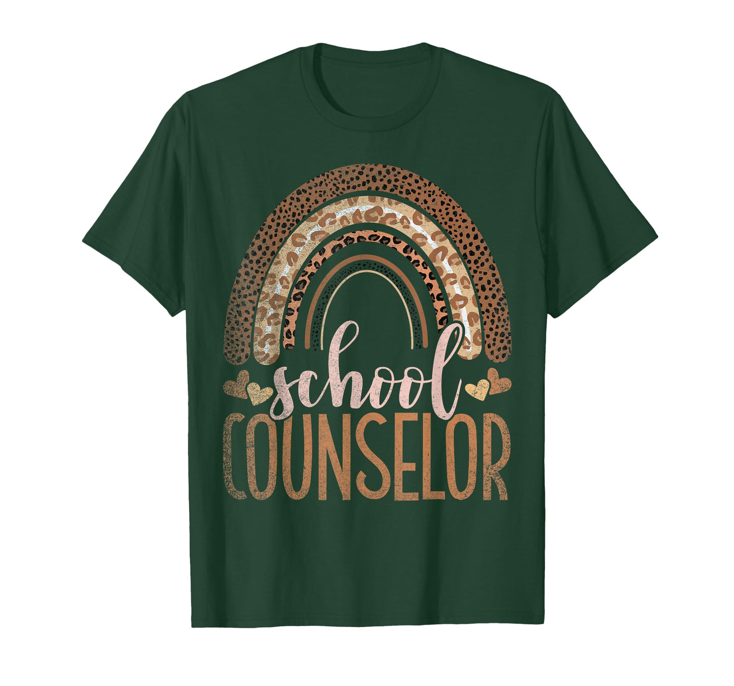 School Counselor Teacher Leopard Rainbow Back To School T-Shirt