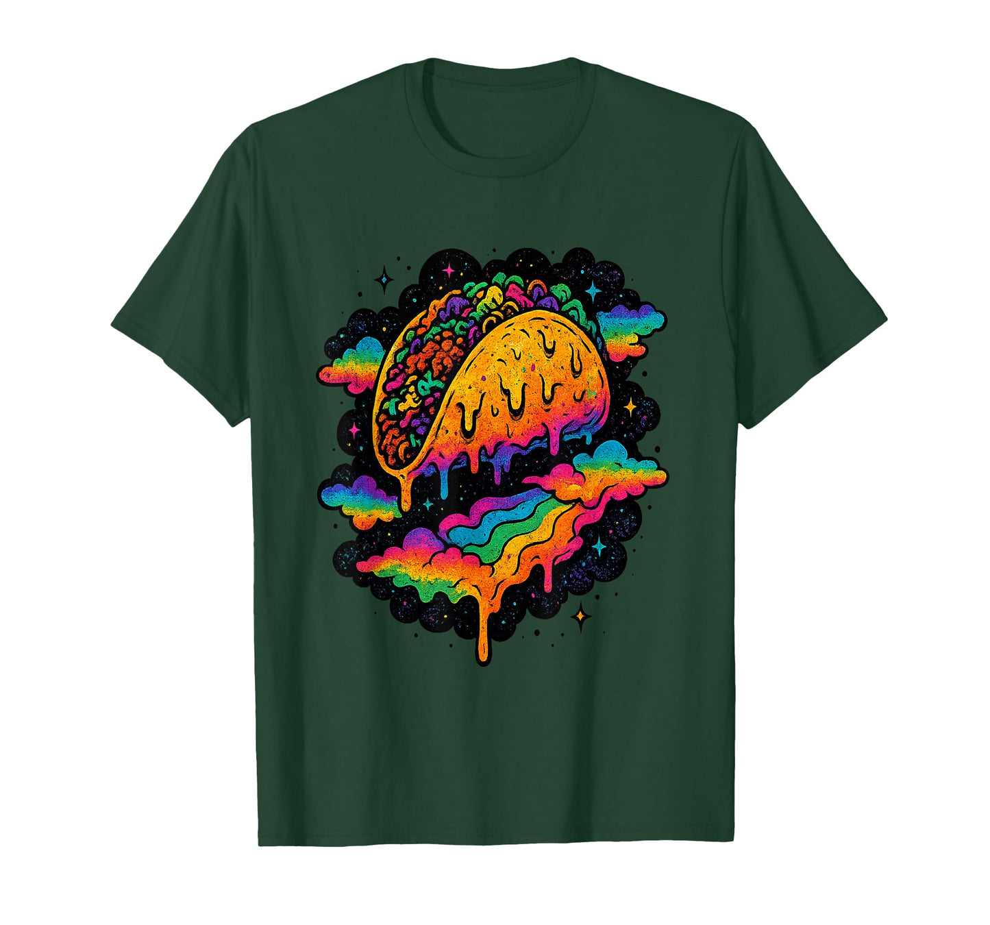 Psychedelic Rainbow Taco Cosmic Galaxy Dripping Colors T-Shirt