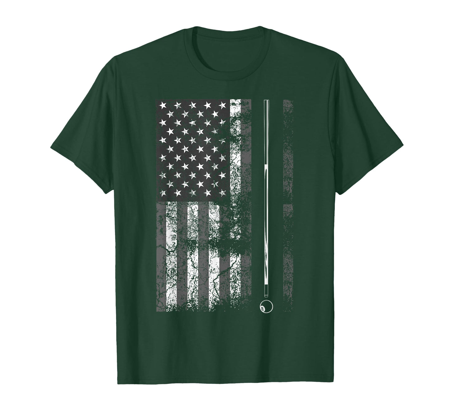 American Flag Billiard Stick Cute Table Game Funny USA Gift T-Shirt