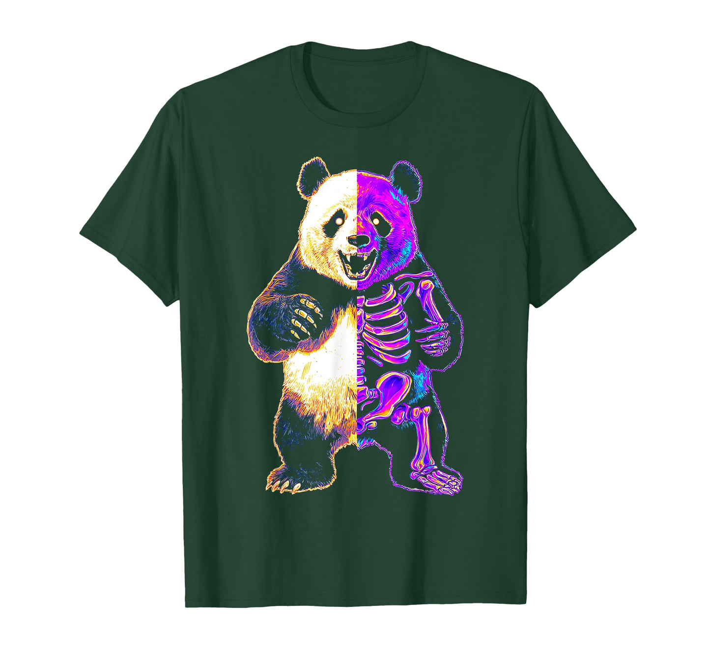 Halloween Panda Skeleton Zombie Animal Graphic Halloween T-Shirt