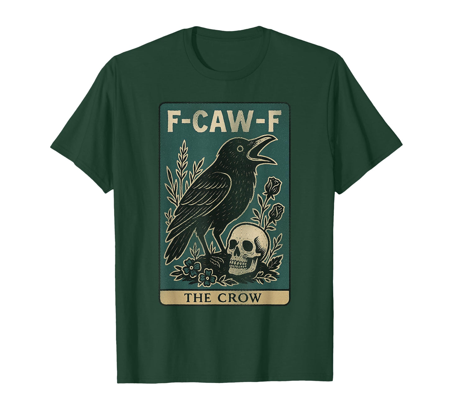 F-Caw-F Black Crow Pun Tarot Card Funny Black Bird Saying T-Shirt