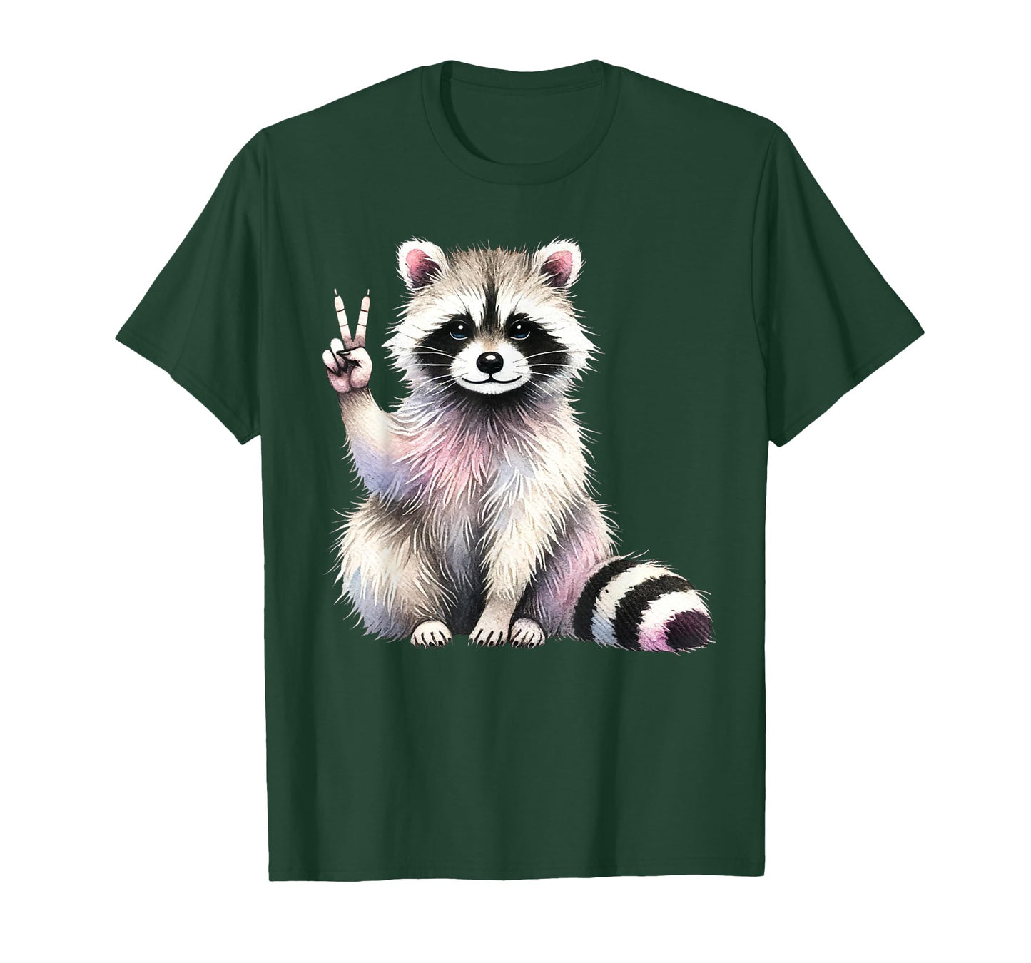 Raccoon Peace Sign Animal Lovers T-Shirt