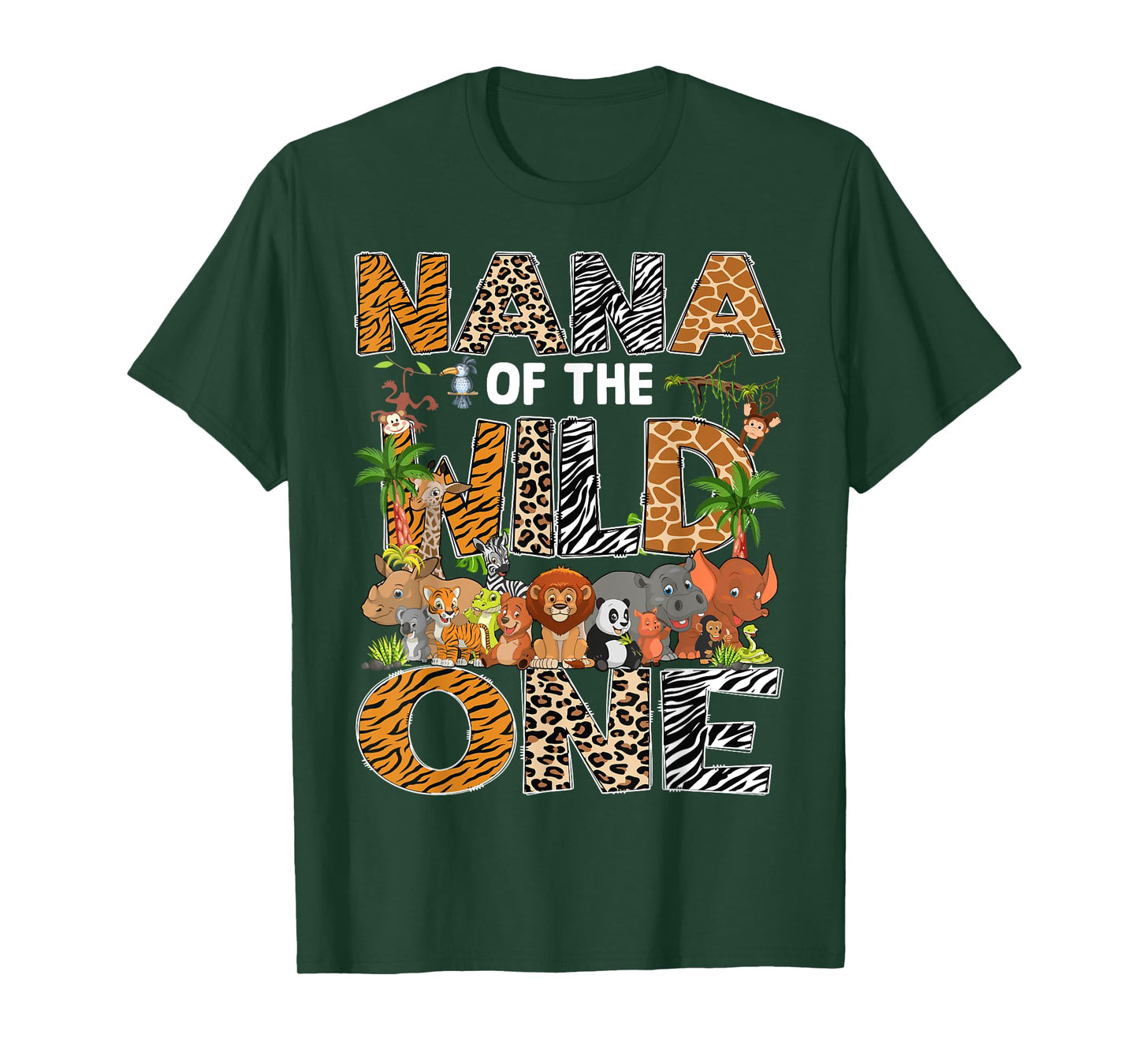 Nana Of The Wild One Safari Zoo Animal 1St Birthday T-Shirt