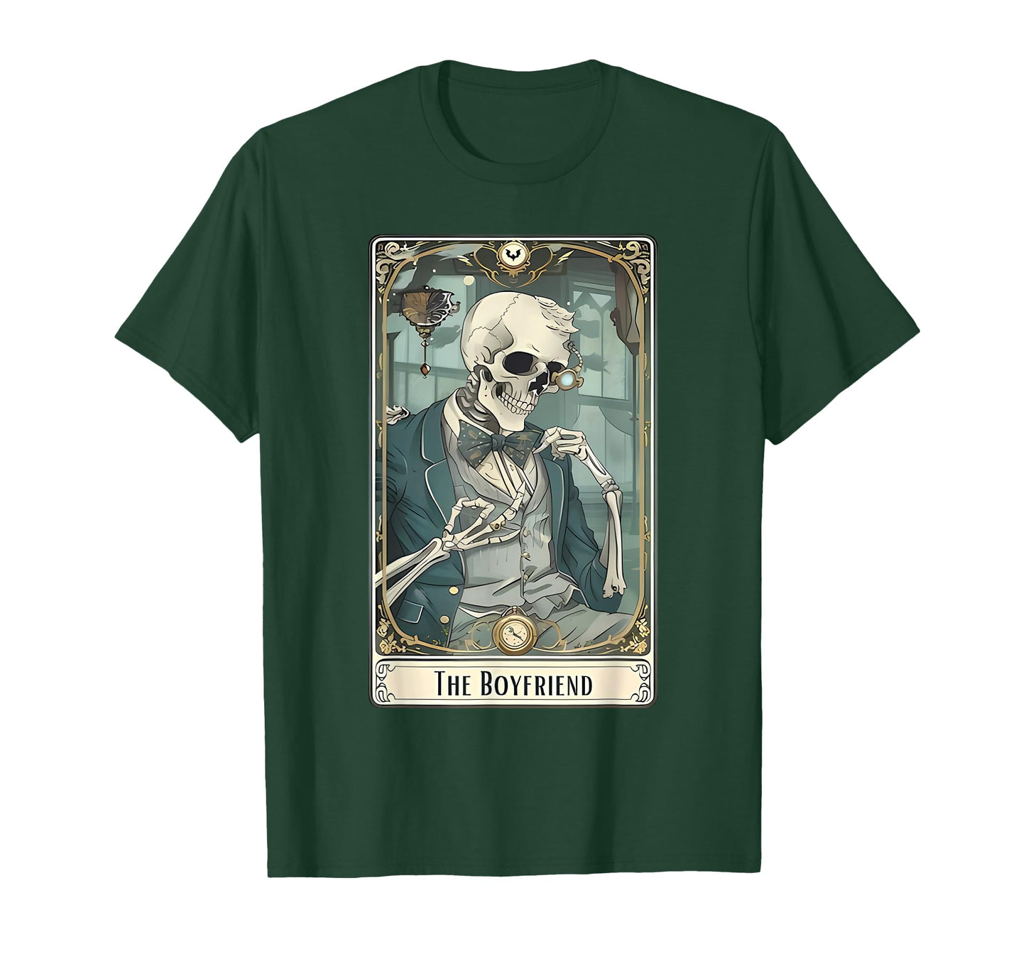The Boyfriend Tarot Card Couple Skeleton Gothic Halloween T-Shirt