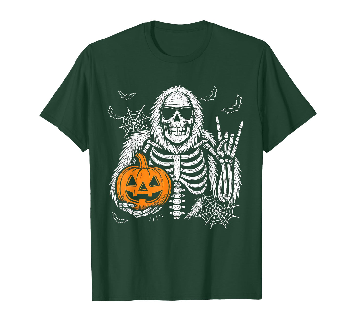 Spooky Bigfoot Jack O Lantern Skeleton Halloween Boys Men's T-Shirt