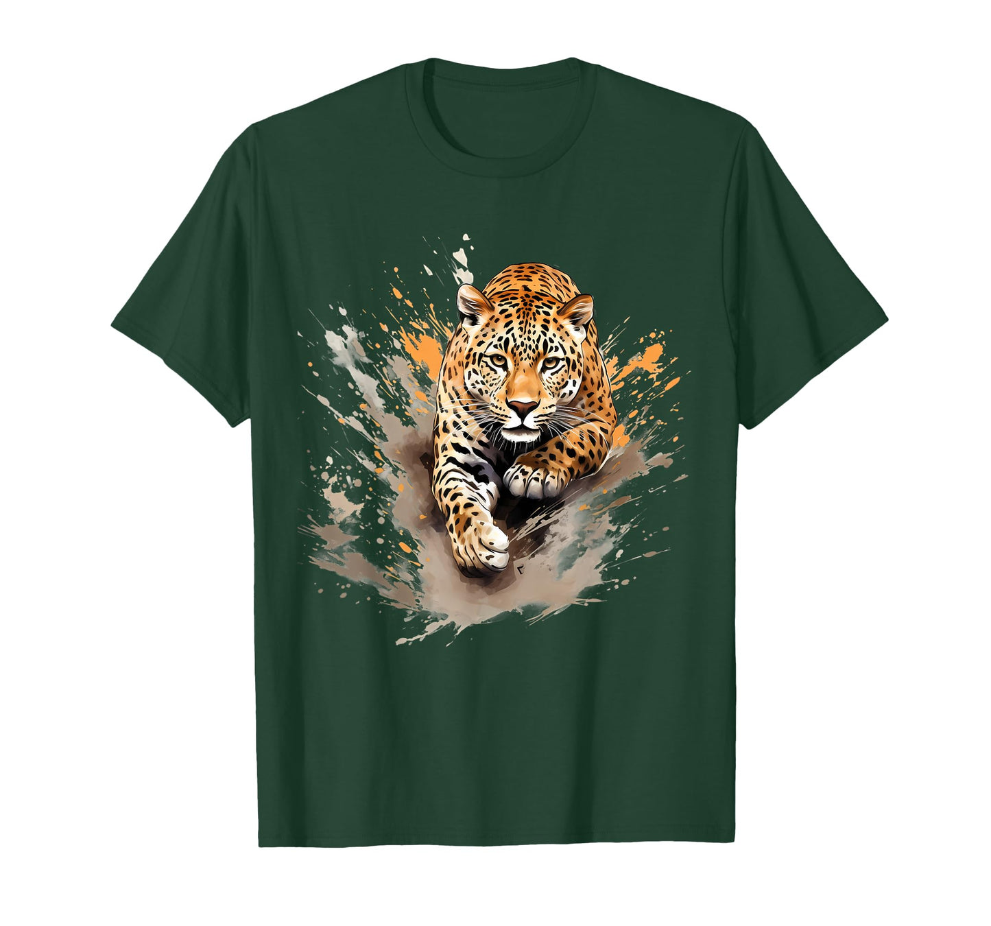 Leopard Artwork Wildlife Safari Animal Art Nature Splash T-Shirt
